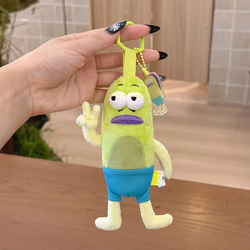 MINISO Licensed SpongeBob SquarePants Fabric Keychain - Bikini Bottom Background Fish, Funny Whimsical Keychain Toy, Spongebob Characters Collectible Pendant, Ideal Gift for Fans, Funny Keychain, Collectibles