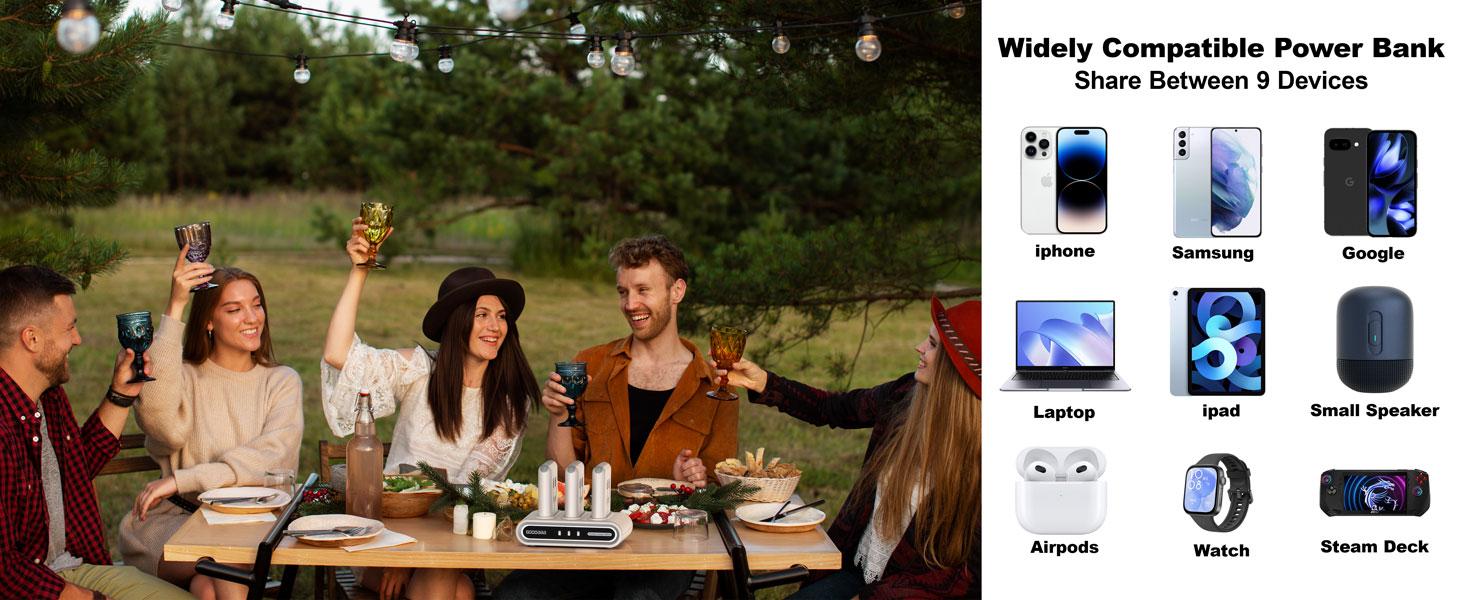 GOODaaa 3-Pack 10000mAh Portable Charger with Charging Dock Station, Built-in Cables, Family Power Hub for Home, Office, Travel, Parties, Dorms & Perfect Gift GOODaaa 3-Pack 10000mAh Portable Charger with Charging Dock Station, Built-in Cables, Family Power Hub for Home, Office, Travel, Parties, Dorms & Perfect Gift