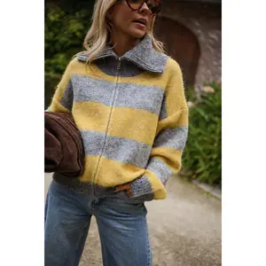 Grey and Yellow Mayfair Cardigan