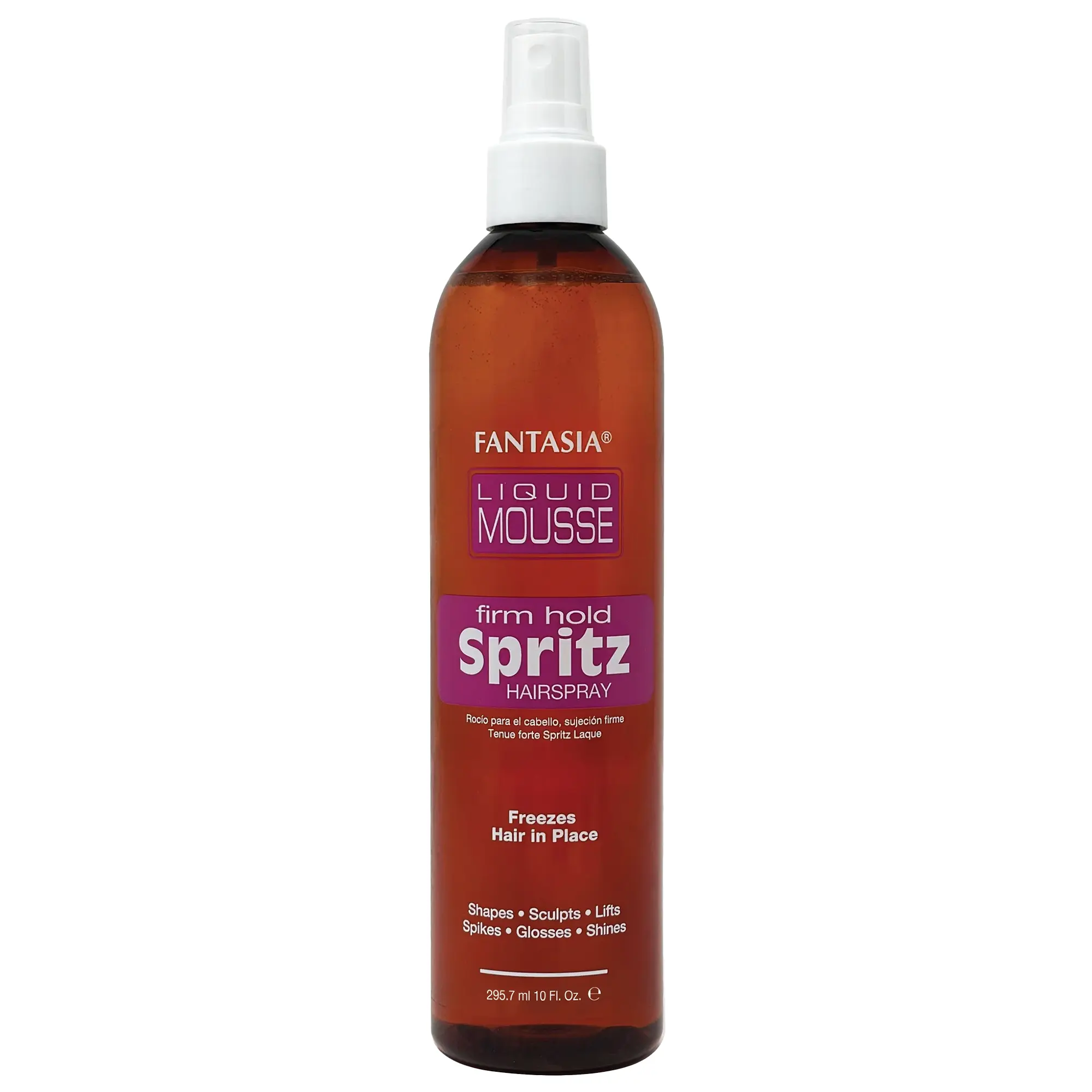 Fantasia Spritz Liquid Mousse Frim Hold 10 Ounce - Super Shine for Volume Texture Fullness Manageability Humidity Resistant Static Frizz Control Fast Drying