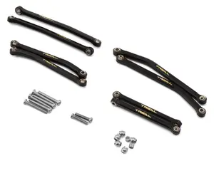 TLHTSCX30-08 Treal Hobby Axial SCX30 Brass High Clearance Suspension Links Set (Black) (Bronco/Wrangler)