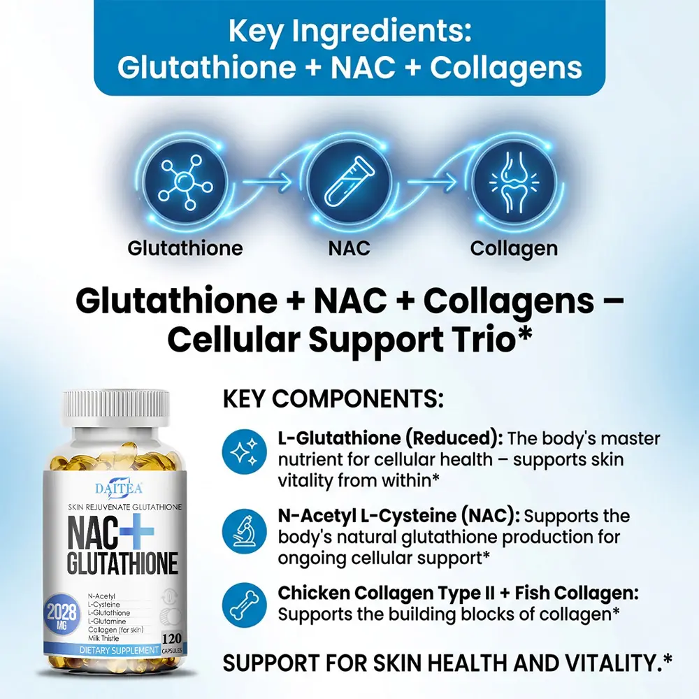 Daitea NAC+Glutathione Health Supplement,Supports Liver Health and Skin Health,120 Capsules - TikTok Shop Daitea NAC+Glutathione Health Supplement,Supports Liver Health and Skin Health,120 Capsules - TikTok Shop