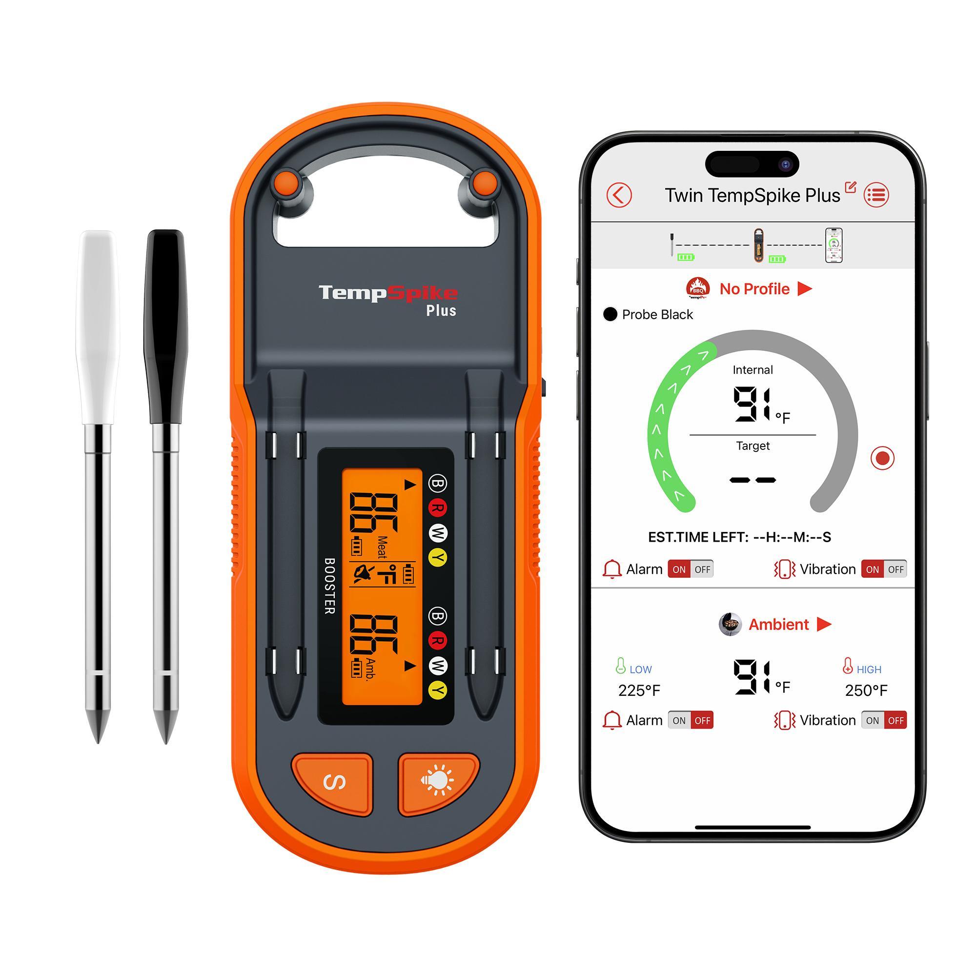 TempSpike Portable Digital Meat Thermometer Bluetooth, App Control, Wireless, Steel Probe for Cooking, Grill, Smoker, Oven, BBQ TempSpike Portable Digital Meat Thermometer Bluetooth, App Control, Wireless, Steel Probe for Cooking, Grill, Smoker, Oven, BBQ