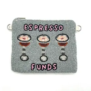 Espresso Funds Beaded Crossbody Purse