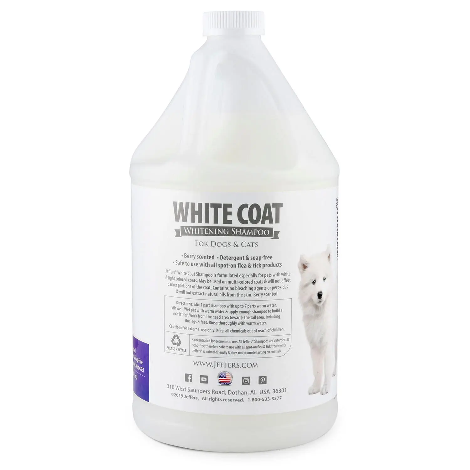 Jeffers Pet White Coat Whitening Dog & Cat Shampoo