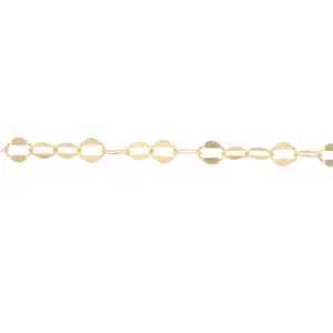 4MM Dapped and Flat alternating Oval Links, 14/20 Gold Fill for Permanent Jewelry "Gem"