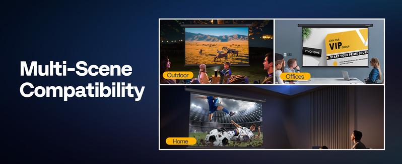 VIVOHOME Motorized Projector Screen with Remote, 16:9 100 Inch Auto Electric Projection Screen, HD 4K Movie Screen for Home Theater, Cinema, Office