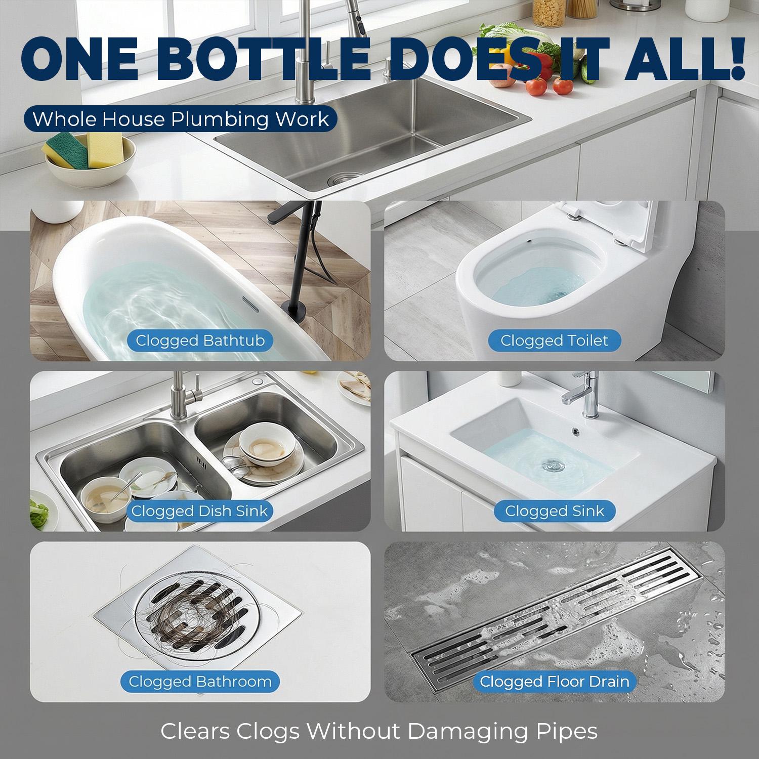 Strong Drain Effervescent Tablet for Kitchen & Bathroom Pipes, Dissolves 200 Clogs, Kills 99% Bacteria, Removes Odors, Unscented, 1 Box Strong Drain Effervescent Tablet for Kitchen & Bathroom Pipes, Dissolves 200 Clogs, Kills 99% Bacteria, Removes Odors, Unscented, 1 Box