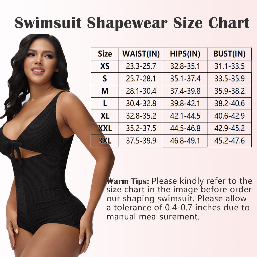 M MYODRESS Women Tummy Control Swimsuit Butt Lifting Bodysuit Sleeveless Swim Shapewear One Piece Slimming Bathing Suit  Tie Knot Front Push Up Swimwear