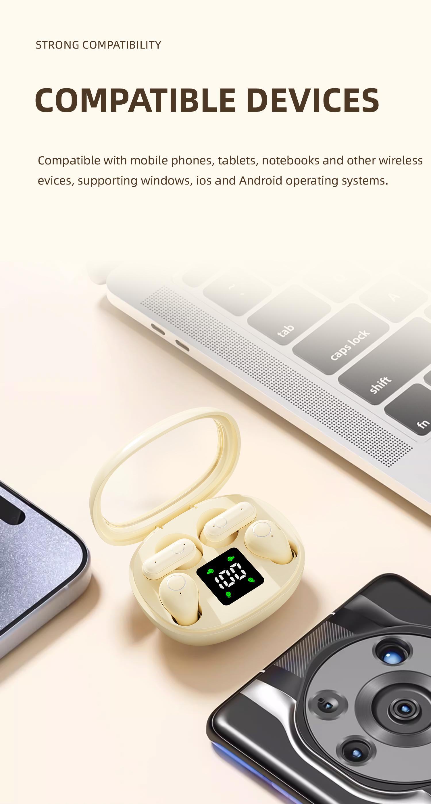 Invisible Wireless Bluetooth Earbuds – 2 Pairs Mini & Short Handle Waterproof Earphones with Mic for Sleeping, Sports, and Work, Ultra-Compact Noise-Isolating Design