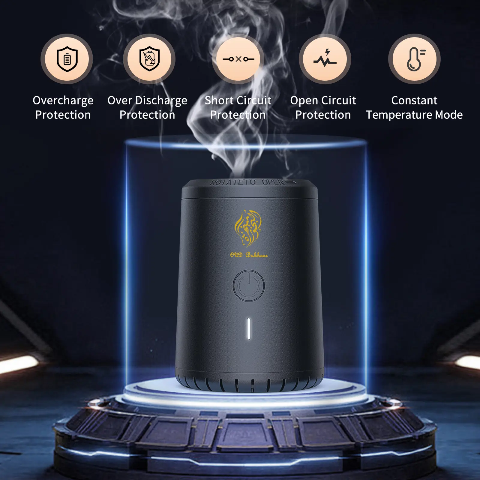 BK-118 Mini Size Electric Incense Burner - Rechargeable USB Aroma Diffuser, Metal Body, Muslim Home Decor, Gift for Room Use