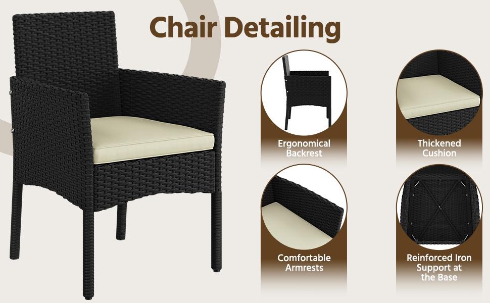 【Crazy Price】Yaheetech 4-Piece Patio Furniture Set Hand-Woven PE Rattan Conversation Set with Soft Cushions & Tempered Glass Table for Backyard Garden Poolside