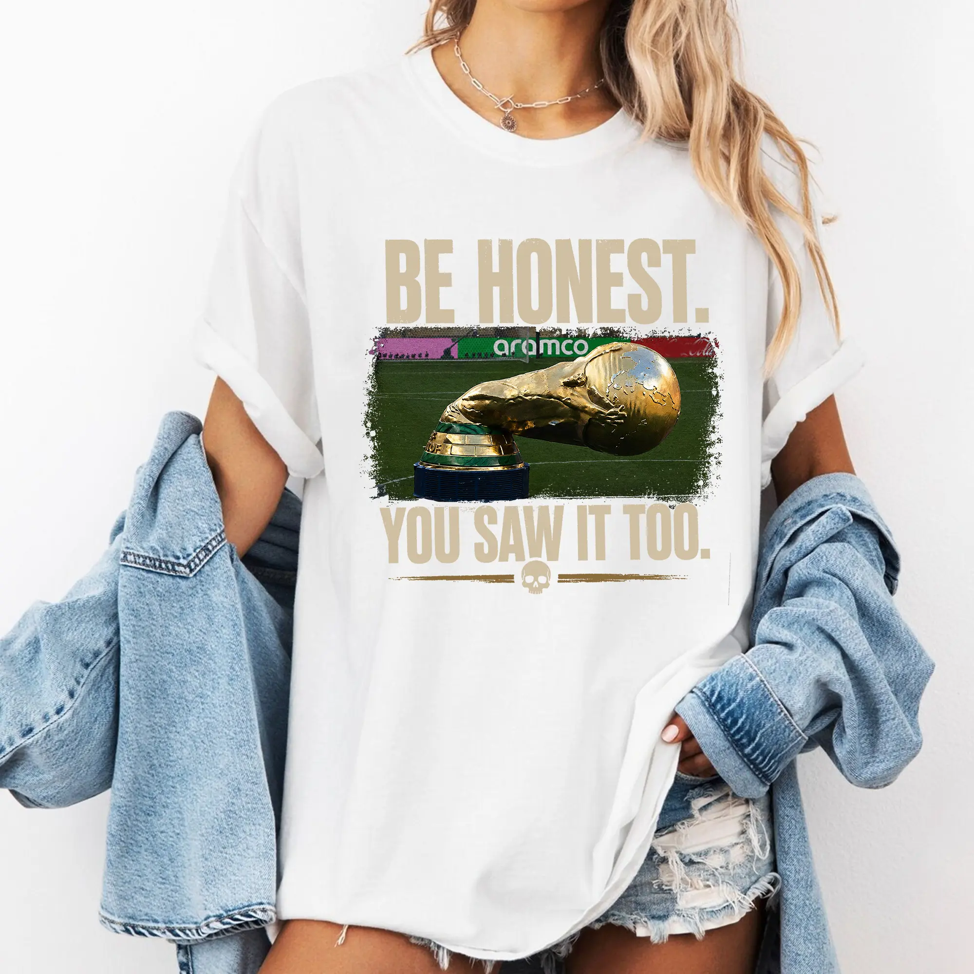 Be Honest You Saw It Too T-Shirt, Funny WC Trophy Meme Shirt, Unisex Graphic Tee, Soccer Fan Humor Shirt, Deflated Trophy 2026