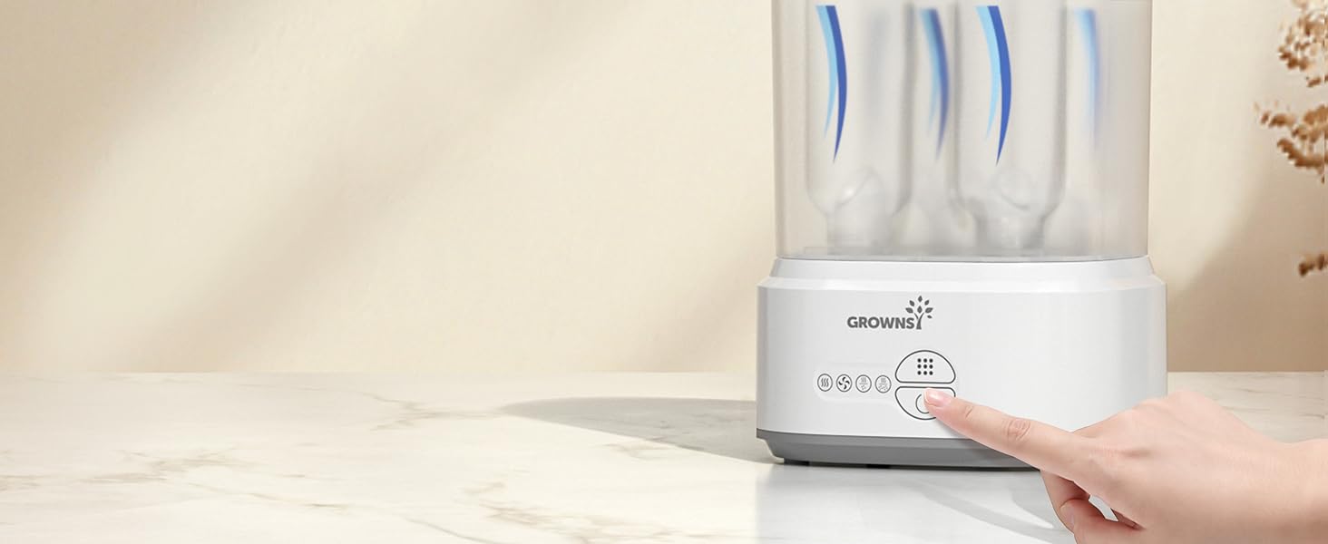 Grownsy Bottle Sterilizer and Dryer, Compact Electric Steam Baby Bottle Sterilizer, Bottle Sanitizer for Baby Bottles, Pacifiers, Pump Parts，Baby Product bottle washer./916