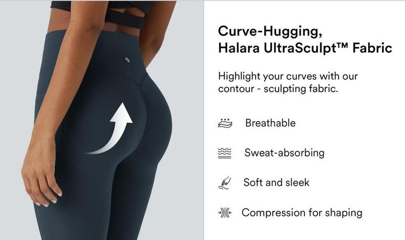 Halara 2-Piece UltraSculpt High Waisted Scrunch Butt Lifting Tummy Control Side Pocket Shaping Training Leggings - 7/8 Length Set   #TikTokShopHolidayHaul