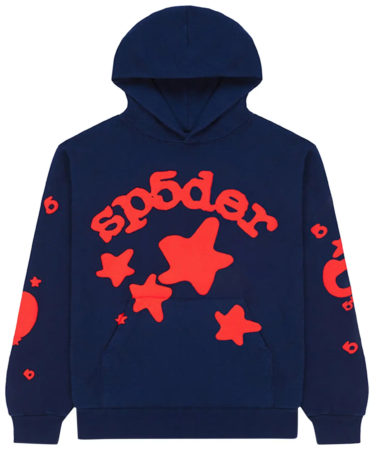 Sp5der Beluga Hoodie - Navy, Menswear Long Sleeve Pullover Casual Top
