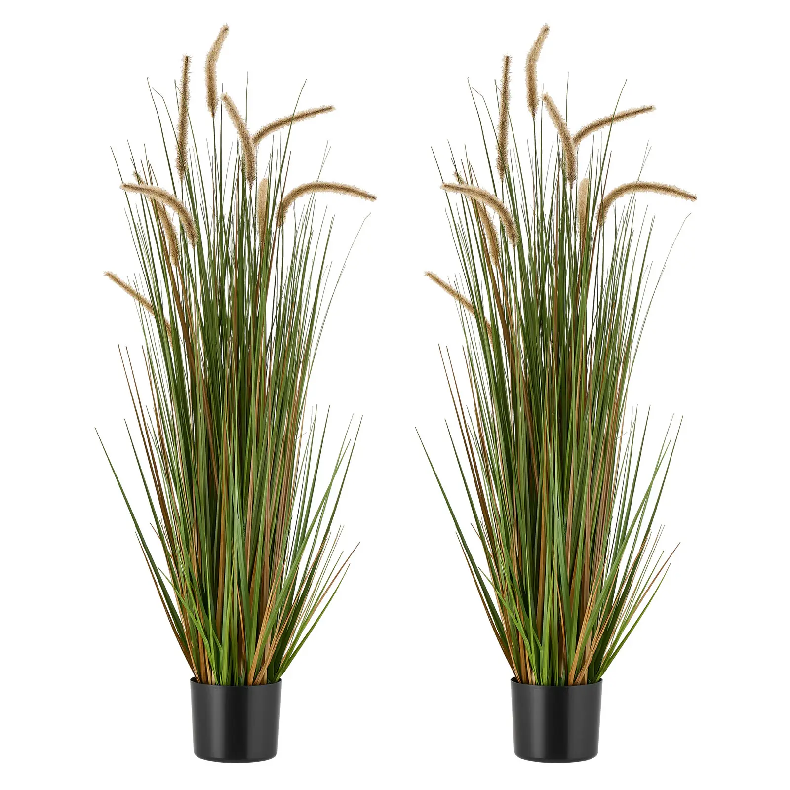 VEVOR Artificial Grass Plant, 2 Pack 47 inch Horsetail Reed Grass in Pot, Premium PVC Faux Fake Greenery Shrubs Plant for Indoor Outdoor House Home Garden Office Room Decor, Housewarming, Green,dorm decor,dorm room decor