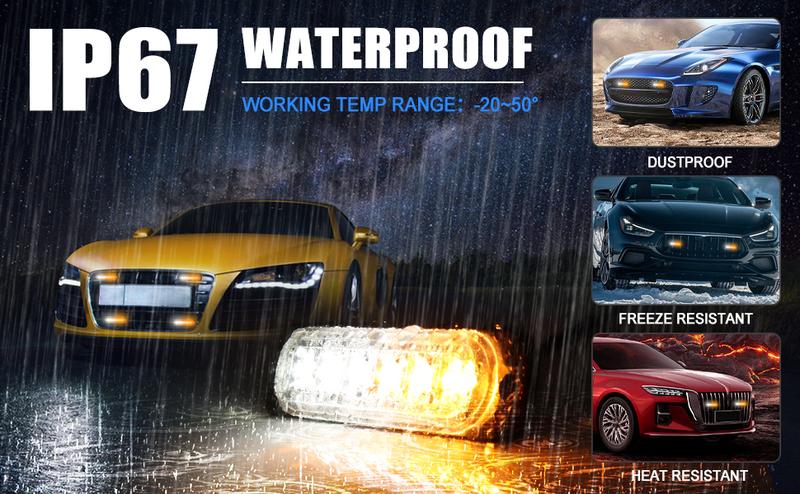 DIBMS Dual Color LED Emergency Strobe Lights, 8X Amber White 6 LED Warning Caution Hazard Light Bar for Car Truck Van Off Road Vehicle ATV SUV Surface Mount amber car lights DIBMS Dual Color LED Emergency Strobe Lights, 8X Amber White 6 LED Warning Caution Hazard Light Bar for Car Truck Van Off Road Vehicle ATV SUV Surface Mount amber car lights