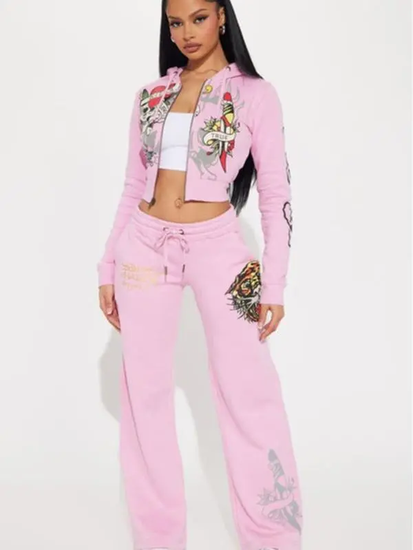 Ed Hardy Tiger Roar Pant - Pink