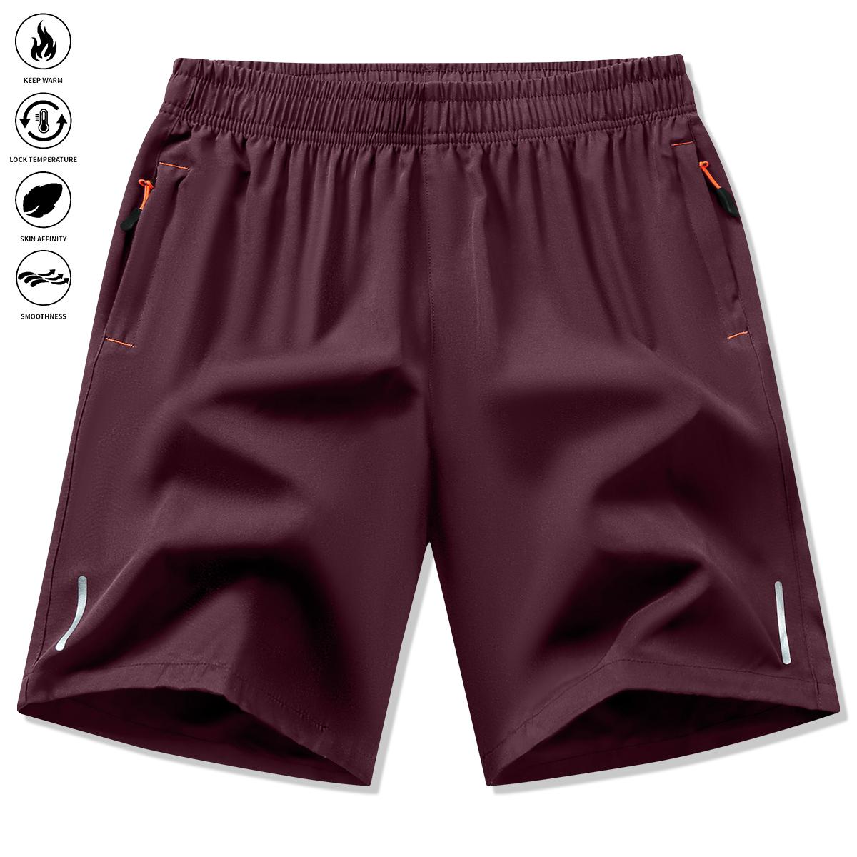 Men's Solid Color Drawstring Waist Sports Shorts, Summer Breathable Stretch Waist Athletic Shorts with Pockets, Casual Everyday Menswear, Regular Fit Comfortable Shorts with Pockets, Summer Men's Everyday Wear