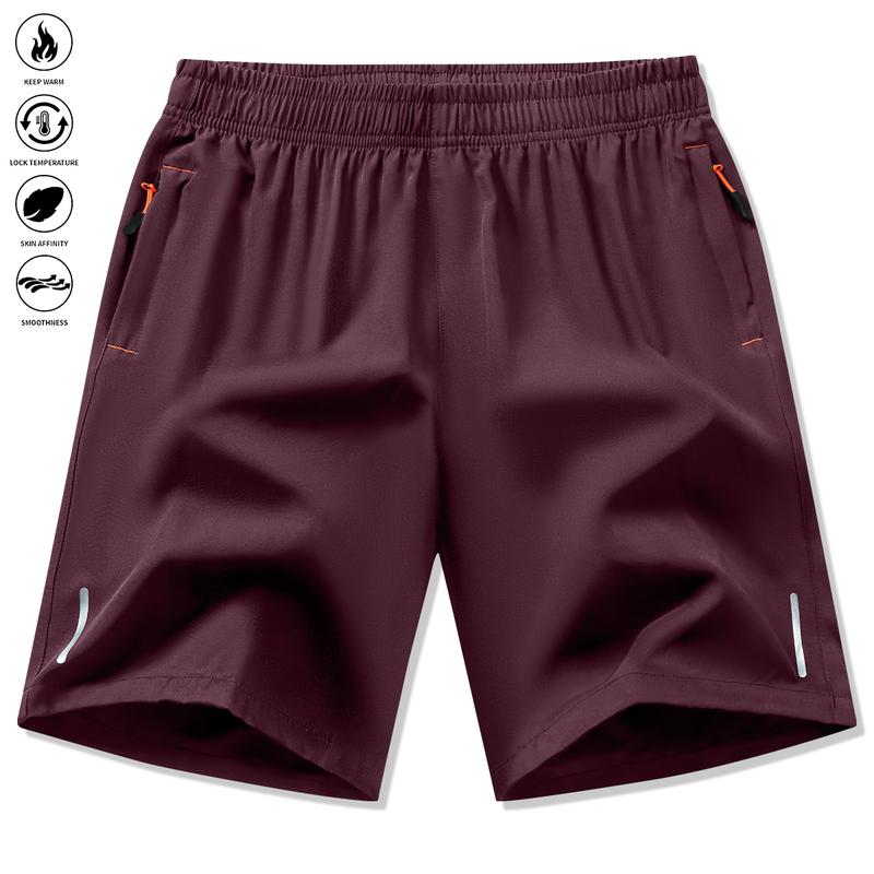 Men's Solid Color Drawstring Waist Sports Shorts, Summer Breathable Stretch Waist Athletic Shorts with Pockets, Casual Everyday Menswear, Regular Fit Comfortable Shorts with Pockets, Summer Men's Everyday Wear