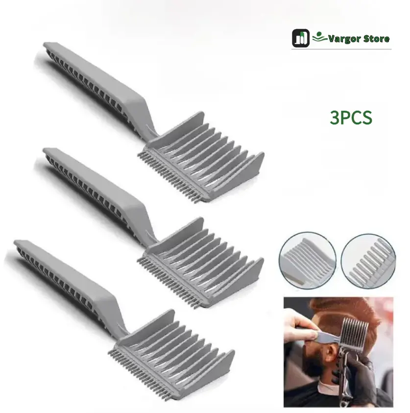 3PCS Professional Barber Comb Set | Fade Haircut Comb, Clipper Guide Comb & Flat Top Styling Comb for Men