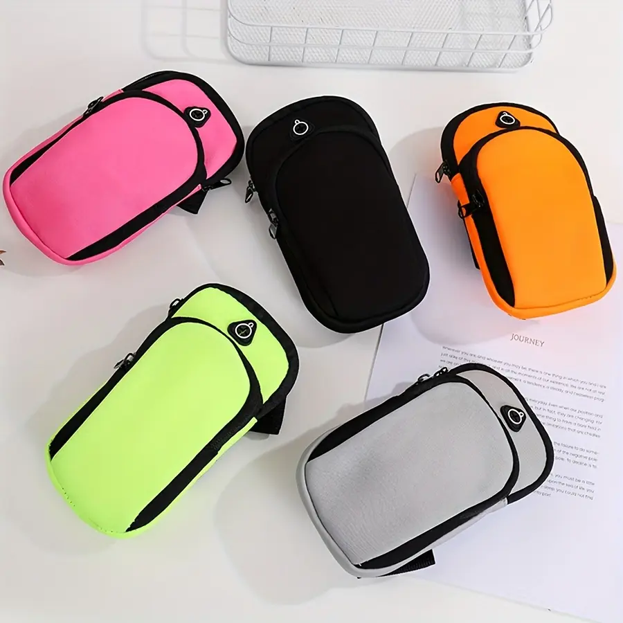 3PCS Running Phone Armband for Men Women, Waterproof Sports Arm Bag with Zipper Pocket, Lightweight Sweatproof Workout Phone Holder, Adjustable Fitness Arm Band for Gym, Jogging, Cycling, Hiking & Outdoor Activities