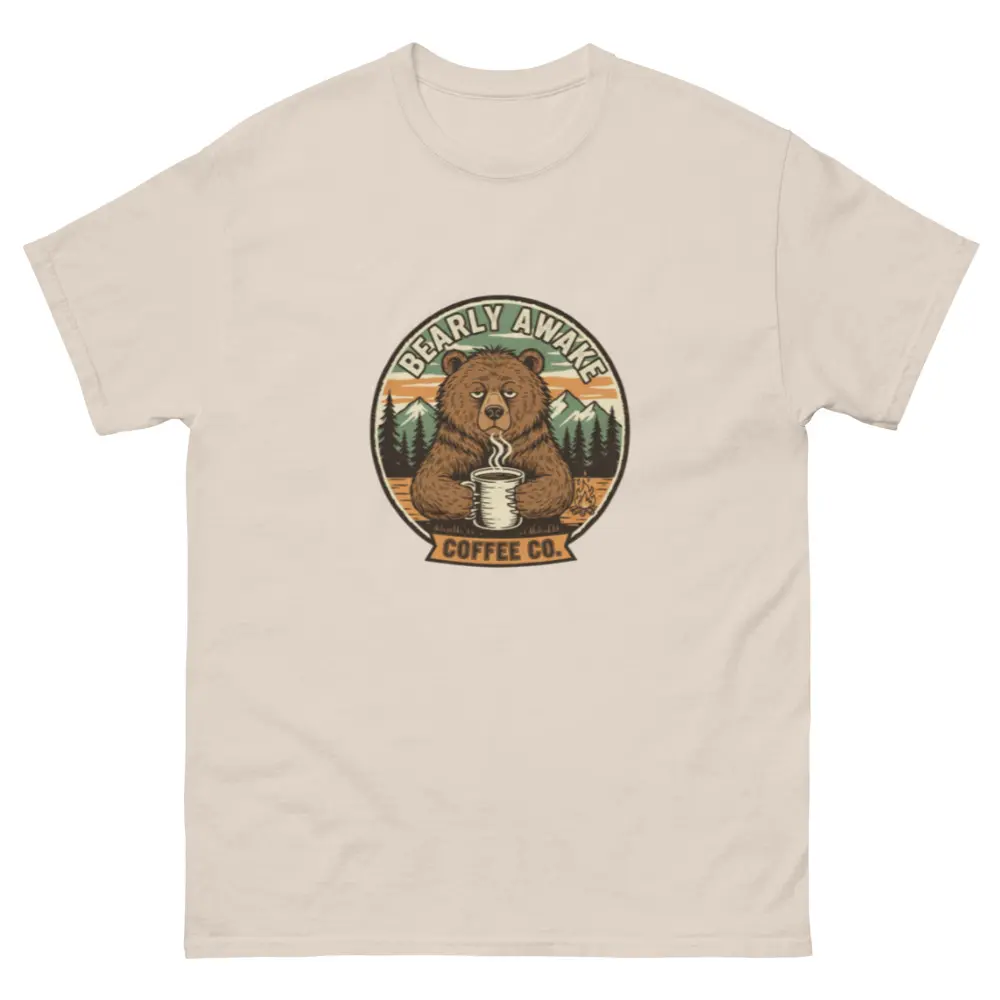 Bearly Awake Funny Bear T-Shirt Casual Animal