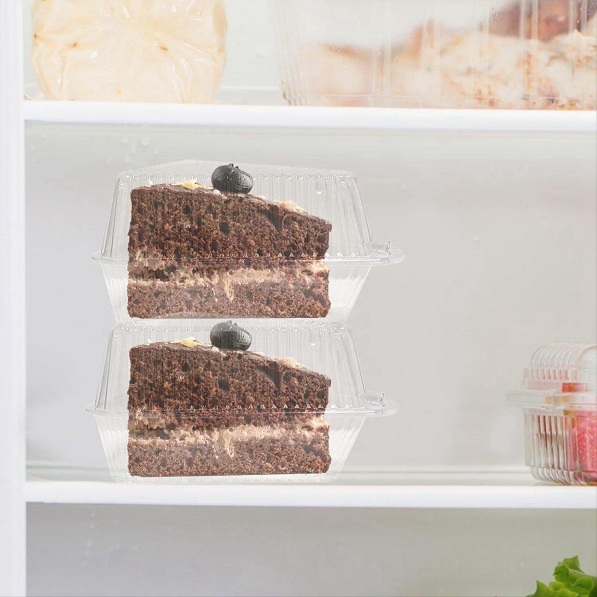 50Pcs Cake Slice Containers with Hinged Lid,Disposable Pie Slice Boxes,Individual Cheesecake Containers,Cake Carriers US