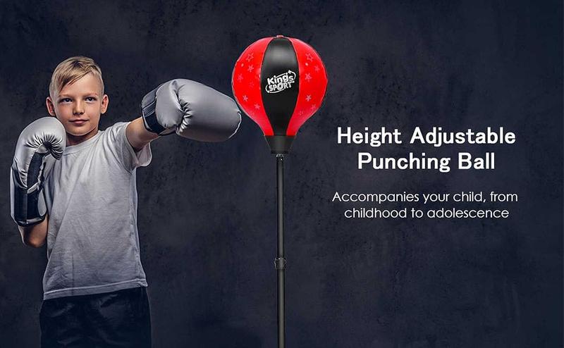 Adjustable Stand Punching Bag with Boxing Gloves - Fun and Safe Toy for Boys and Girls Ages 3+ - Ideal for Karate and Martial Arts Training