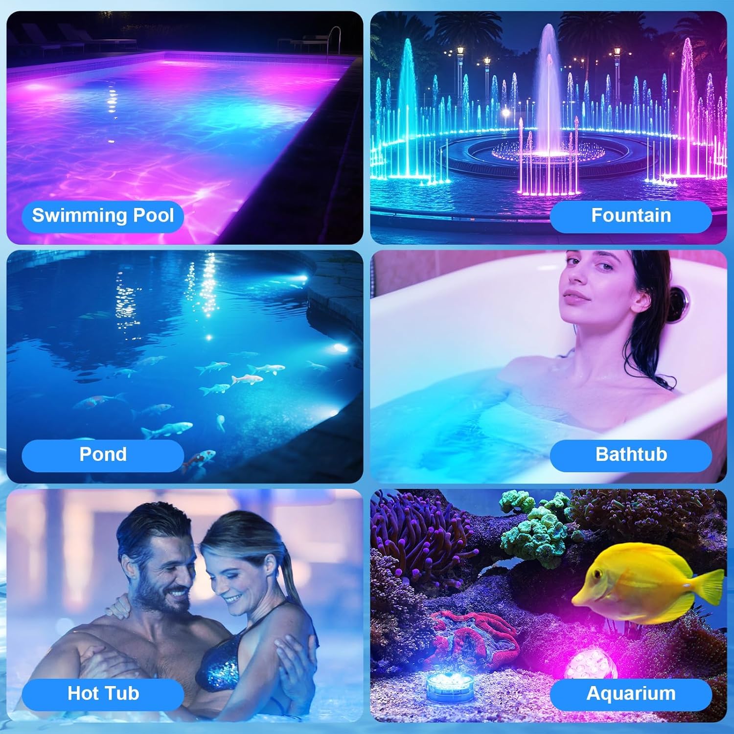 2/4 Pack 13LED Pool Lights with Remote (Batteries Not Included), Color Changing Submersible Lights for Above Ground Pool, Bathtub, Pond & Hot Tub, Waterproof Backyard Party Decor for Home Garden DIY Lighting 2/4 Pack 13LED Pool Lights with Remote (Batteries Not Included), Color Changing Submersible Lights for Above Ground Pool, Bathtub, Pond & Hot Tub, Waterproof Backyard Party Decor for Home Garden DIY Lighting