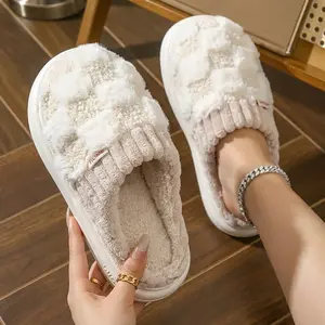 Cotton Slippers for Women, Anti Slip Cashmere for Warmth, Spring Winter Monthly Slippers for Indoor Home, Cute Fluffy Cotton Mop Girl Footwear Flipflop Girlfriend Gift Ideas