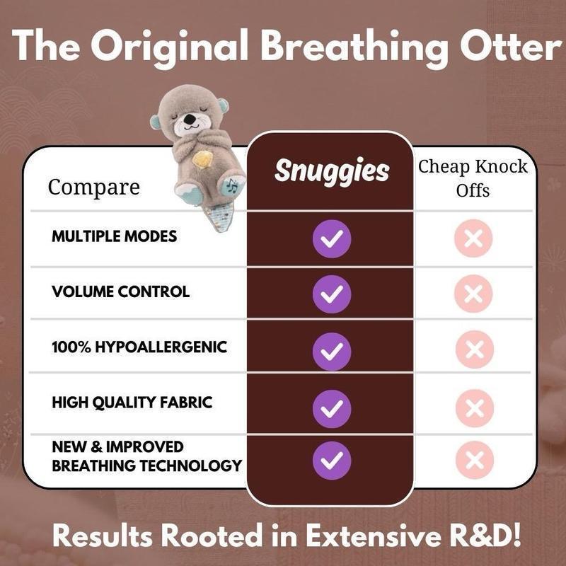 Breathing Otter Original - MultipleModes-Soothe'n Snuggle Otter -Music Lights &Breathing-Arrily Anxiety Relief Otter-Pet Toy Dog  Cat toys