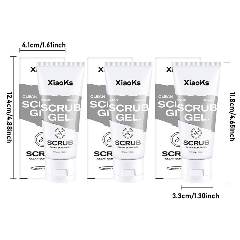 XiaoKs Clean Scrub Gel (3-Pack) with Carbomer & Betaine - 1-Minute Exfoliation, Mild & Gentle for Sensitive Skin - Non-Irritating Daily Exfoliator - 50g Each
