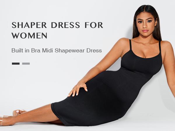 FeelinGirl Shapewear Dress Women Tummy Control Bodycon Dress Built in Bra Full Dress Seamless Body Shaper for Women Fabric Fit Womenswear FeelinGirl Shapewear Dress Women Tummy Control Bodycon Dress Built in Bra Full Dress Seamless Body Shaper for Women Fabric Fit Womenswear