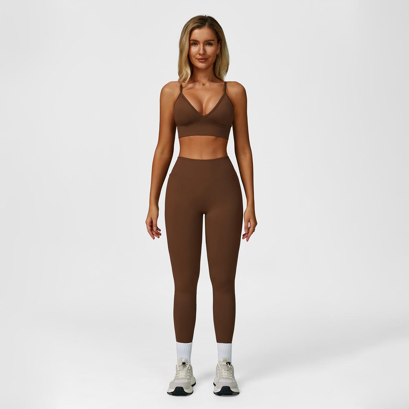 Women's Solid Color Cut-Out Backless Camisole Top & High-Waist Leggings Tracksuit Set, Sporty Comfortable Breathable Outfits for Yoga, Gym, Workouts, Running, Valentine's Day Gift for Girls, Ladies' Summer Sports Wear SpringStatements