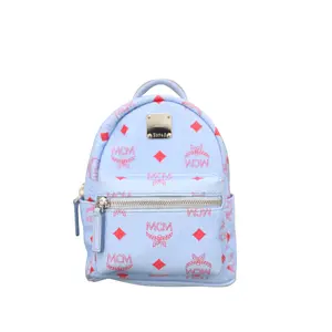 Pre-owned MCM Canvas Backpacks VISETOS MINI STARK BACKPACK IN LIGHT BLUE.