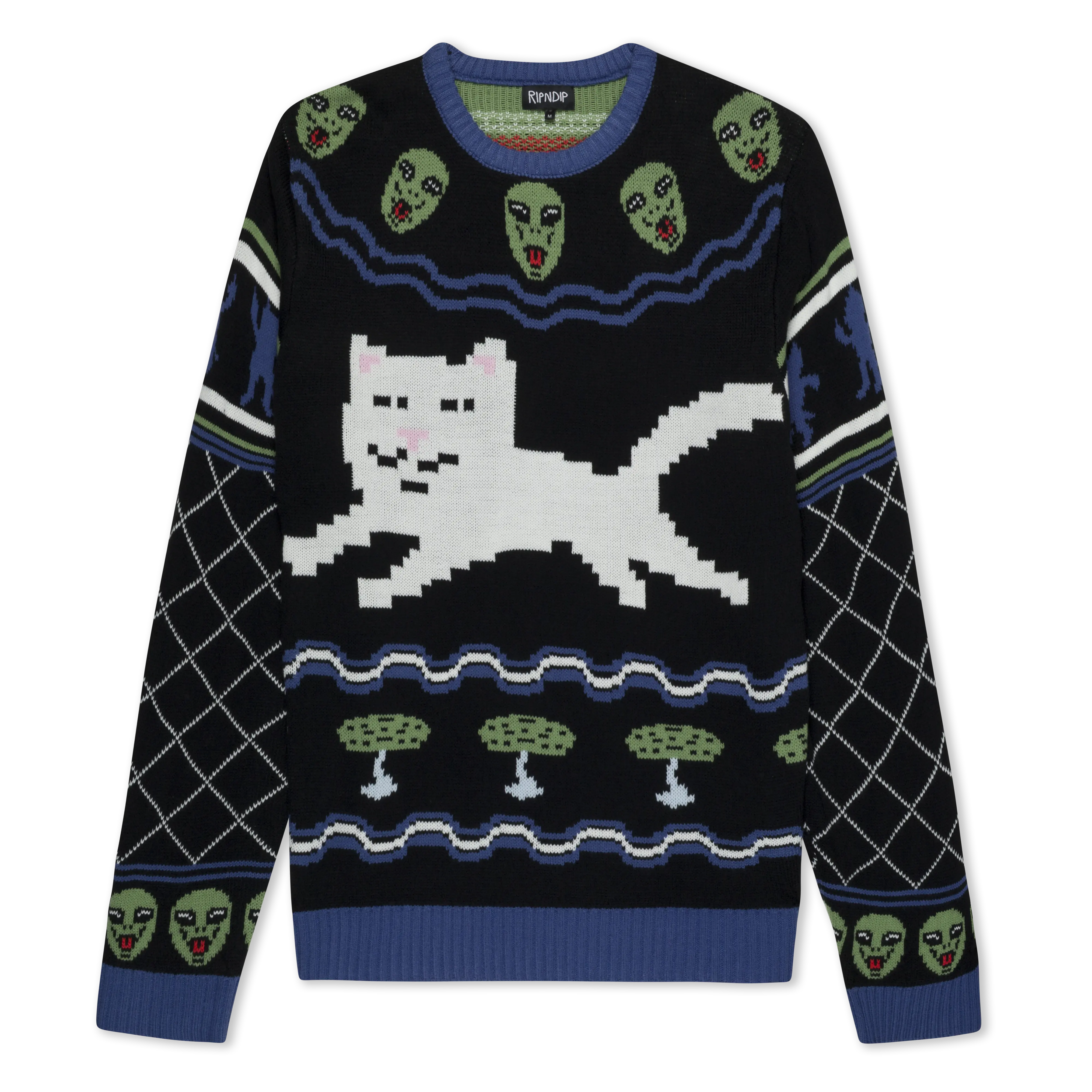 Women's Pull-On Ugly Sweater - 100% Acrylic Alien Graphic Print Knitwear, Soft Party Pullover Top
