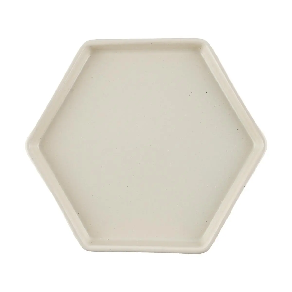 SSUEIM Mariebel Korean Ceramic Hexagon Plate 185mm - Oatmeal Dessert Cake Snack Dish