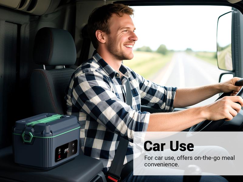 OGERY Self-Heating Electric Lunch Box, 100W Faster Heated Cordless Lunch Box for Adults with Automatic Heating, 40 fl oz 304 Stainless Steel Food Warmer with Timer for Hot Meals Anywhere