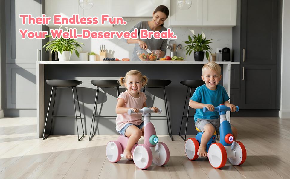 IHUESHO 6V Electric Bubble Car / Bubble Bike Ride-On, 4-in-1 Balance Toy with Remote Control, Pedal Mode & Automatic Bubble Blower Ride On Car, Ideal Christmas Gift for Toddlers Age 1-3