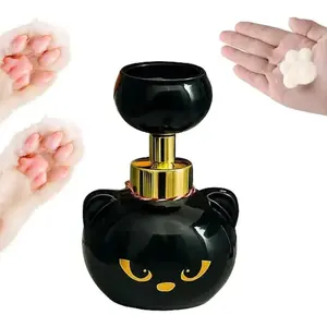 Cat Paw Foam Soap Dispenser, 3D Cat Paw Design, Touchless Foaming Hand Pump, Refillable Black Soap Bottle, Kids & Adults, Automatic Soap Dispenser, Hand Wash Pump, Foaming Soap Dispenser, Cat Lover Gift,Bathroom Decor, Kawaii Bathroom Accessory,