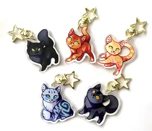 Warrior Cats Keyring Charm - Clear Acrylic Keyring Charms
