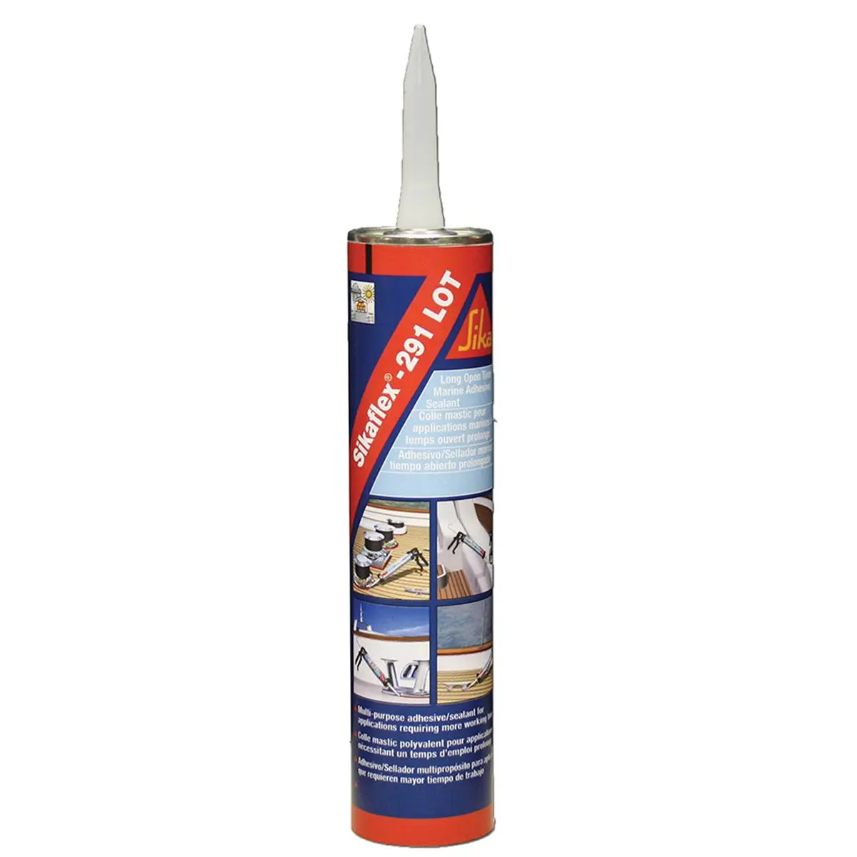 Sika Sikaflex 291 Marine Polyurethane Adhesive & Sealant Cartridge - Long Open Time Slow Cure, Non-Sag, Above/Below Waterline, 10.3 oz (300 mL), Excellent Bond, General All-Purpose, Approved & Certified