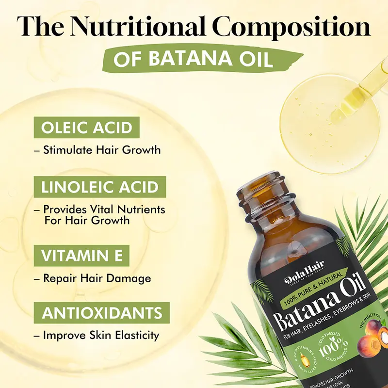Dolahair Organic Batana Oil - 60ml Hair Care Moisturizer, Organic Herbal Raw Oil for Anti-Hair Fall, Regrow Solutions, Scalp Care & Radiant Locks Lightweight Daily Nourishing Treatment, Organic Herbal Oil Scalp Care
