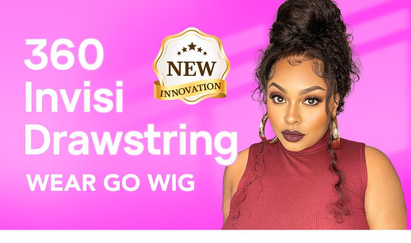 Vshow Invisi Drawstring 360 Glueless Wigs Body Wave Human Hair Wigs For Women Bleached Knots Wear Go Wigs 180% Density