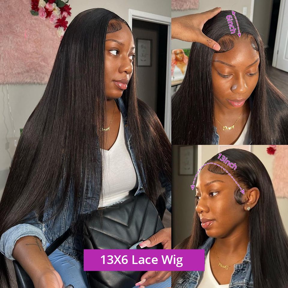 13x4 Bone Straight Human Hair Wigs 13x6 Hd Lace Frontal Hair 30 38 Inch Straight ransparent Lace Human Hair Wig For Black Women