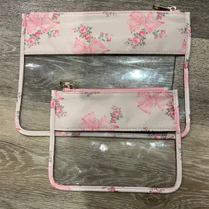 bow nylon clear pouch