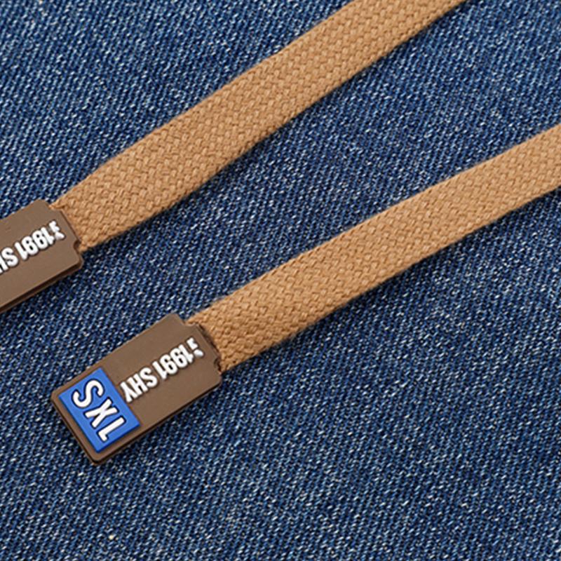 Grand Opening - Men's Straight Jeans, Casual Drawstring Elastic Waist, Denim Pants, Heavyweight Washed Jeans, Premium Blended Elastic Fabric with 72% Cotton