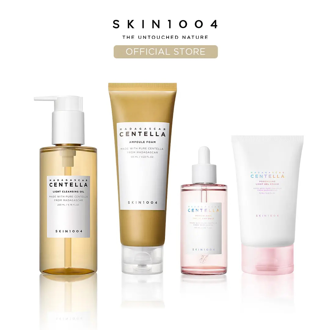 [SKIN1004 Official Shop] Deep Cleanse & Pore Care Set | No.1 Cleansing Oil + Low pH Cleansing Foam + Poremizing Ampoule + Gel Cream